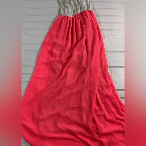 Pink Blush Long Maxi Dress Neon Pink Off White Womens Size Small - Picture 16 of 16